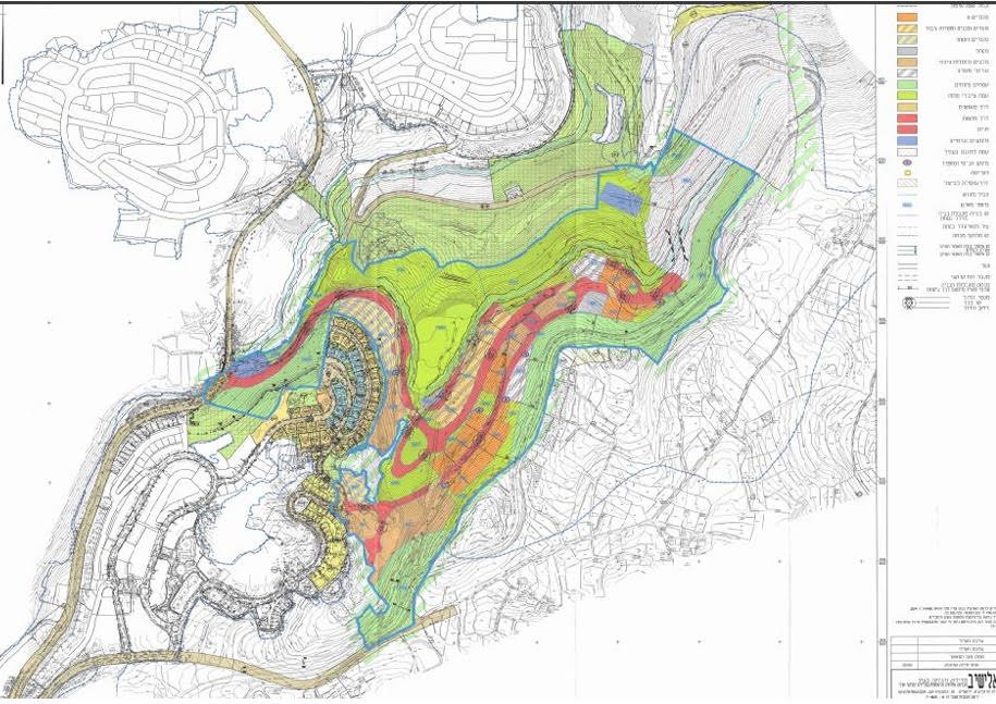 Master plan (Tochnit Av) map for Givat Eitam